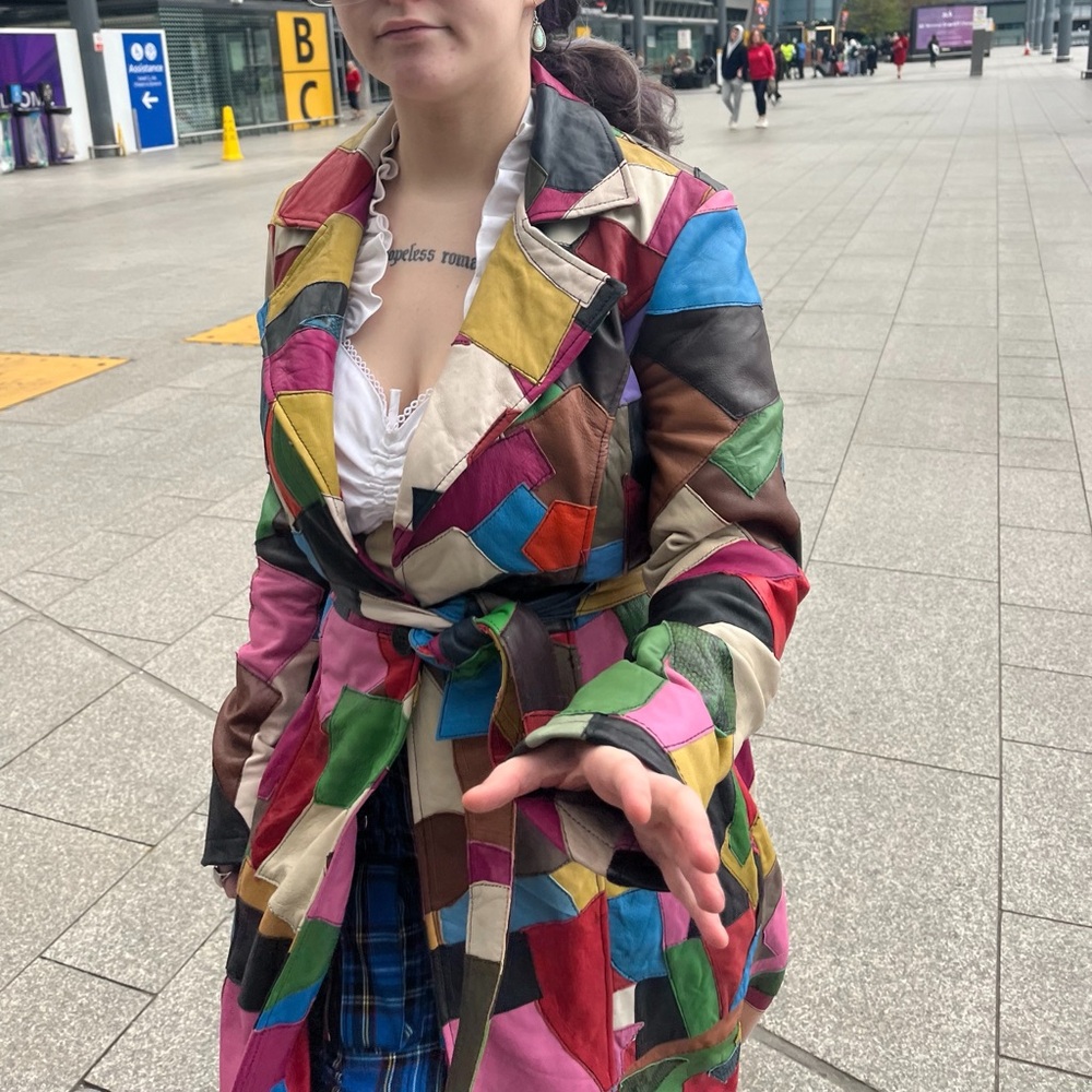 Rainbow Upcycled Vegan Leather Trench